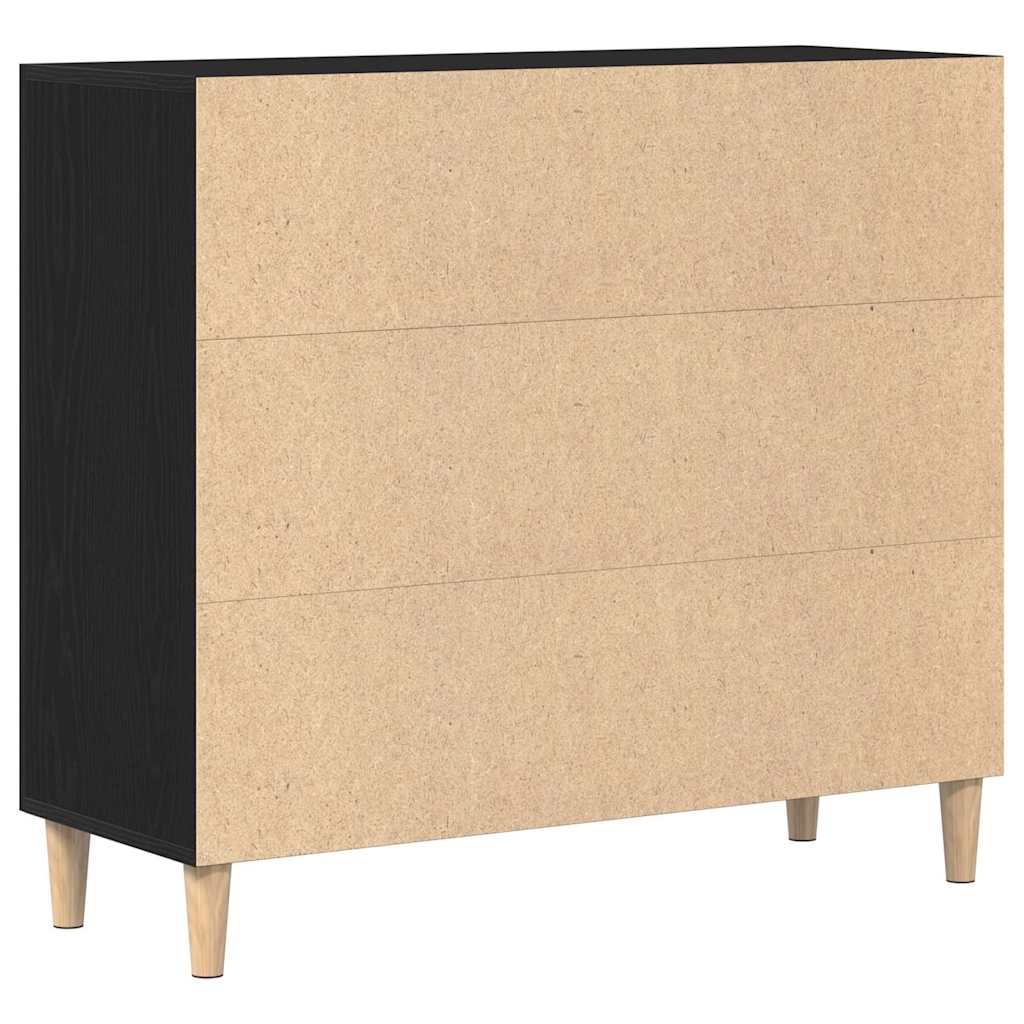 Serviesskap Svart Eik 90 x 34 x 80 cm Konstruert tre