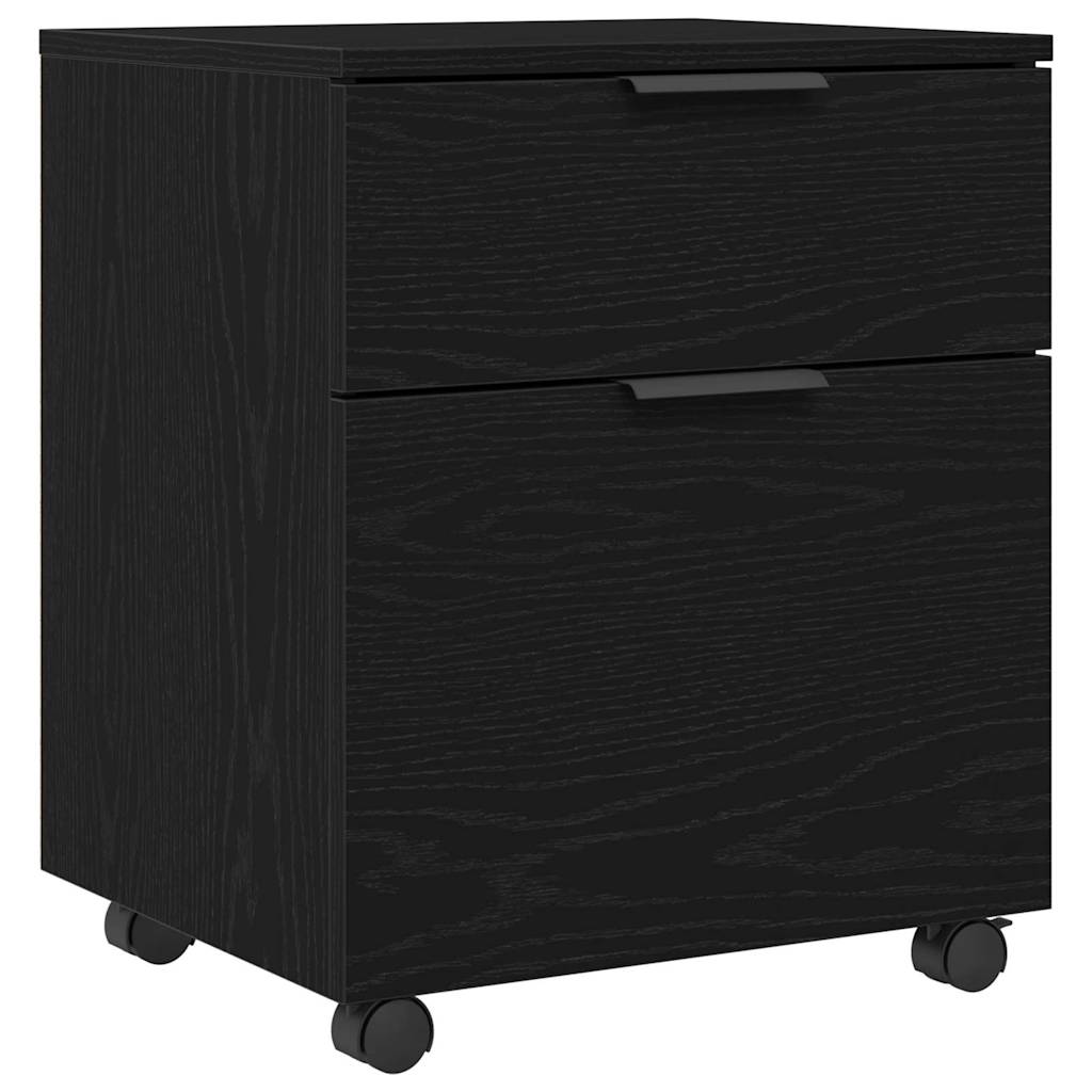 Arkivskap med skuff Svart Eik 45 x 38 x 54 cm Konstruert tre