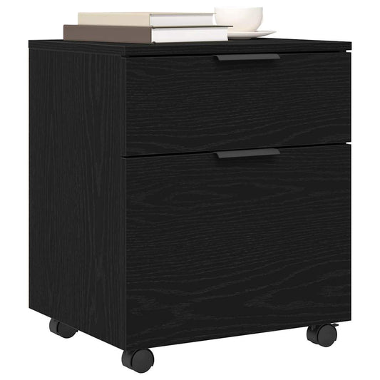 Arkivskap med skuff Svart Eik 45 x 38 x 54 cm Konstruert tre