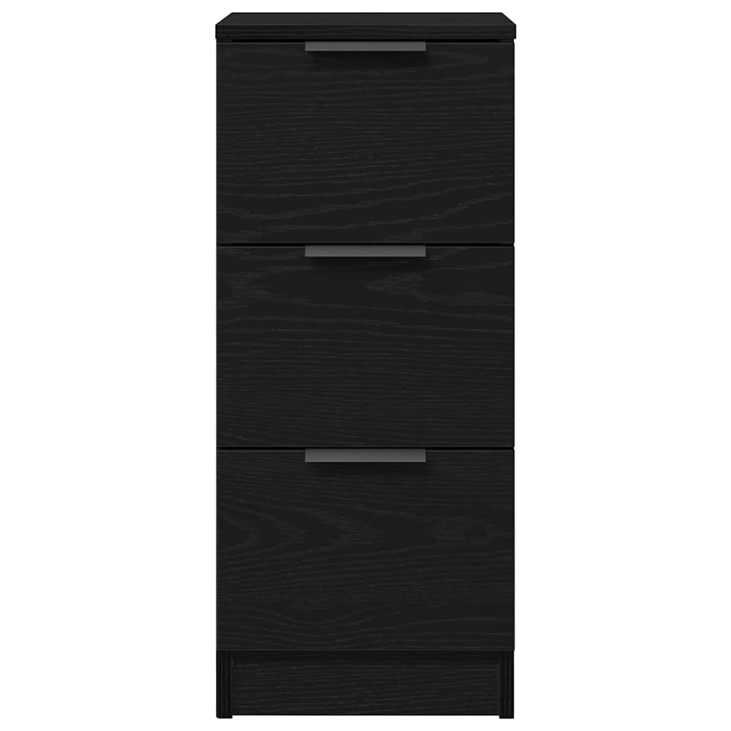 Serviesskap 2 pcs Svart Eik 30 x 30 x 70 cm Konstruert tre