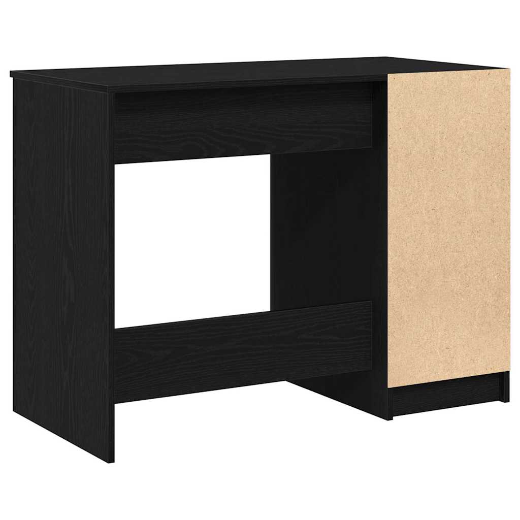 Skrivebord med skuff Svart Eik 100 x 50 x 75 cm Konstruert tre