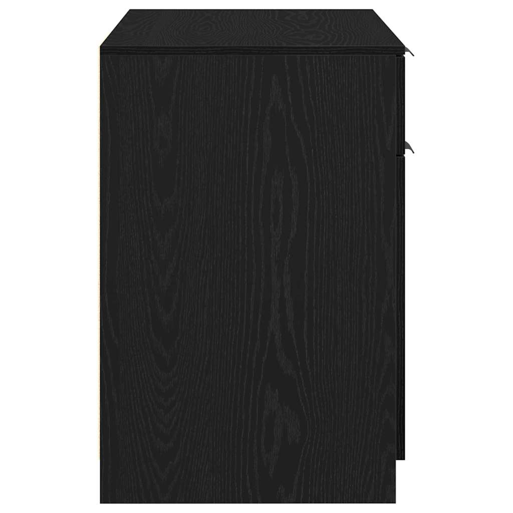 Skrivebord med skuff Svart Eik 100 x 50 x 75 cm Konstruert tre