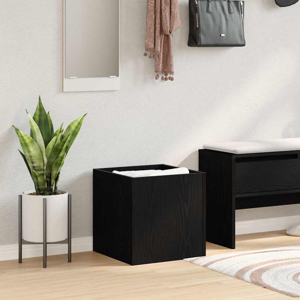 Blomsterkasse Svart Eik 40 x 40 x 40 cm Konstruert tre