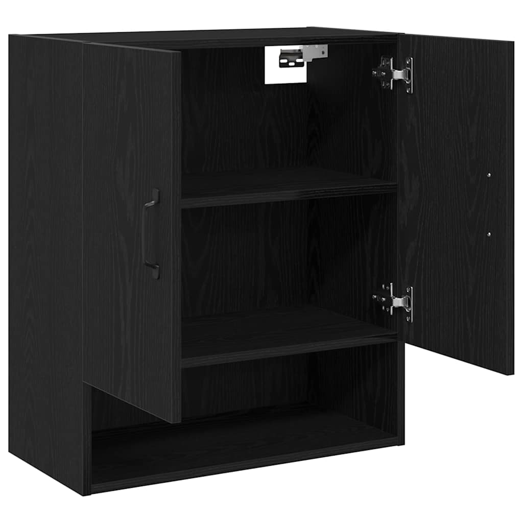 Veggskap Veggmontert Svart Eik 60 x 30 x 70 cm Konstruert tre
