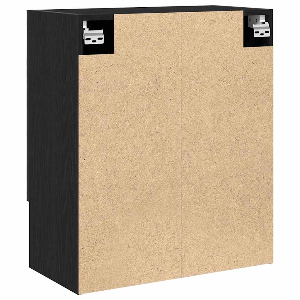 Veggskap Veggmontert Svart Eik 60 x 30 x 70 cm Konstruert tre