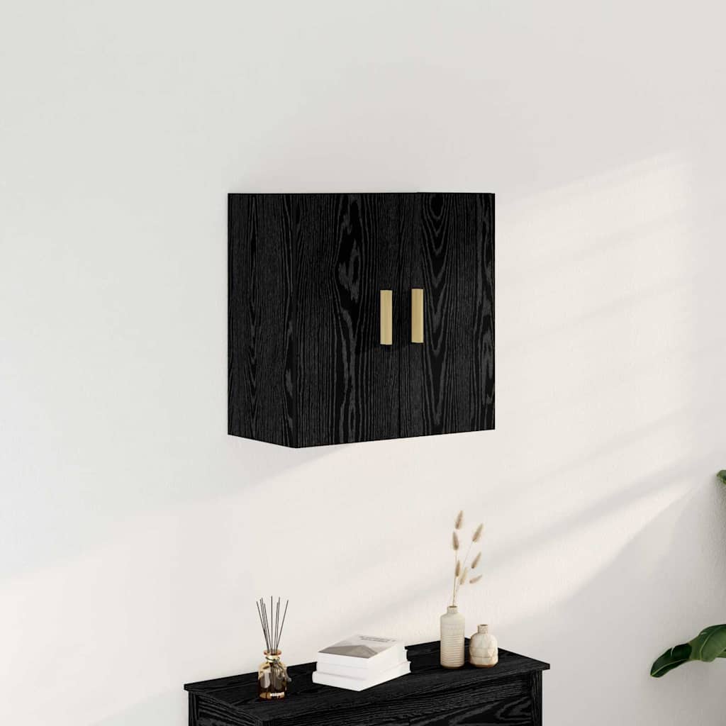 Veggskap Veggmontert Svart Eik 60 x 30 x 60 cm Konstruert tre