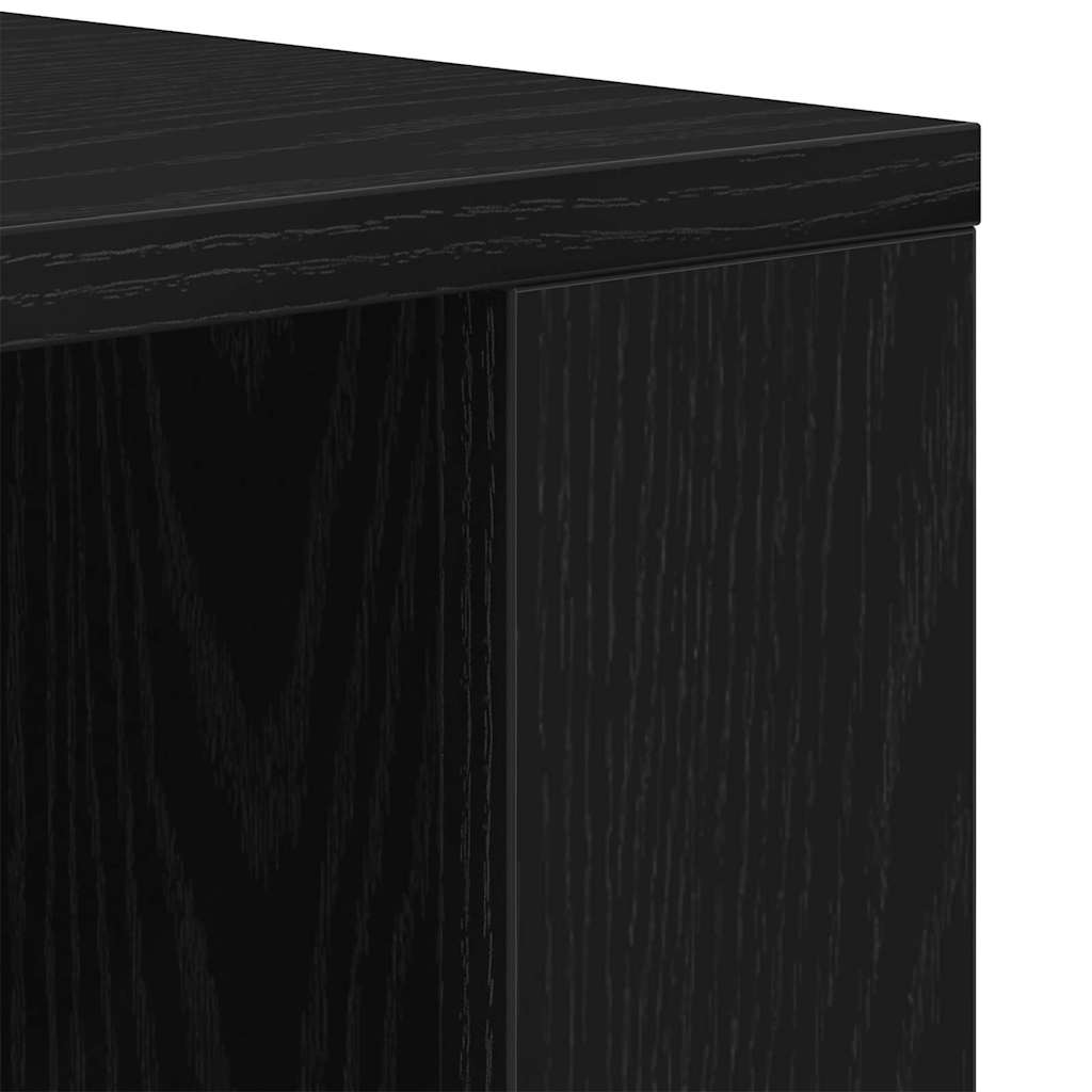 Veggskap med hylle Svart eik 80 x 33 x 80 cm Konstruert tre
