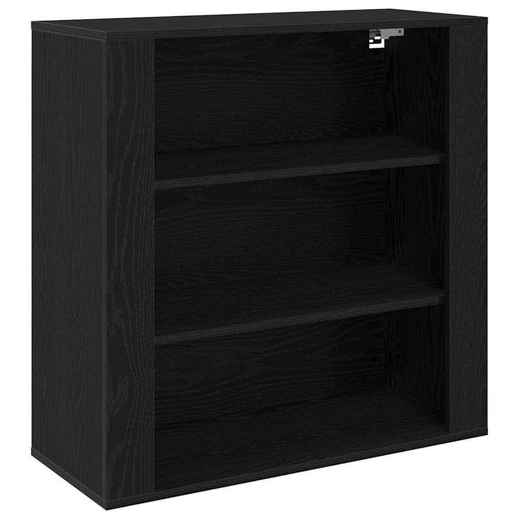 Veggskap med hylle Svart eik 80 x 33 x 80 cm Konstruert tre