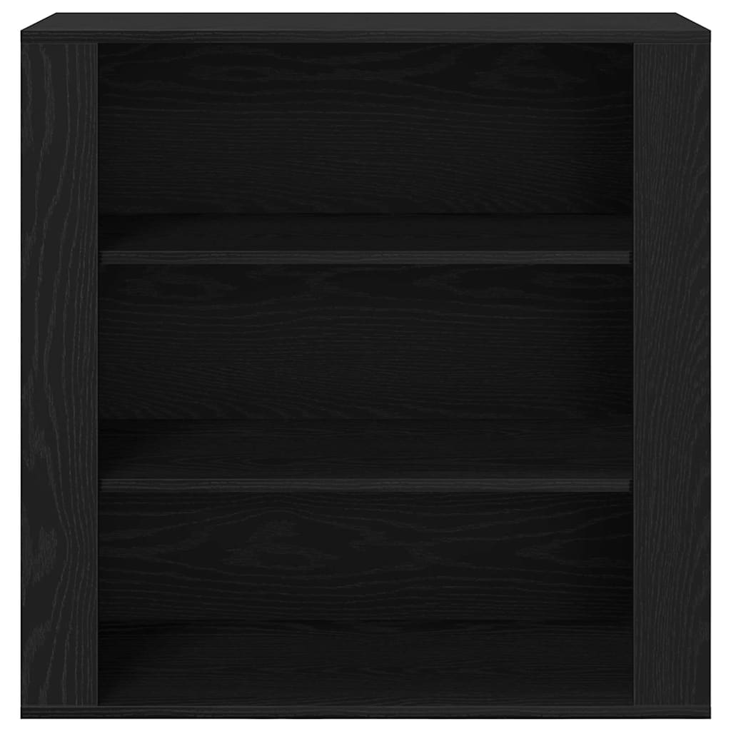 Veggskap med hylle Svart eik 80 x 33 x 80 cm Konstruert tre
