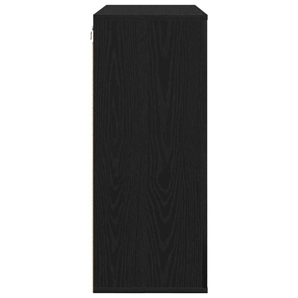 Veggskap med hylle Svart eik 80 x 33 x 80 cm Konstruert tre