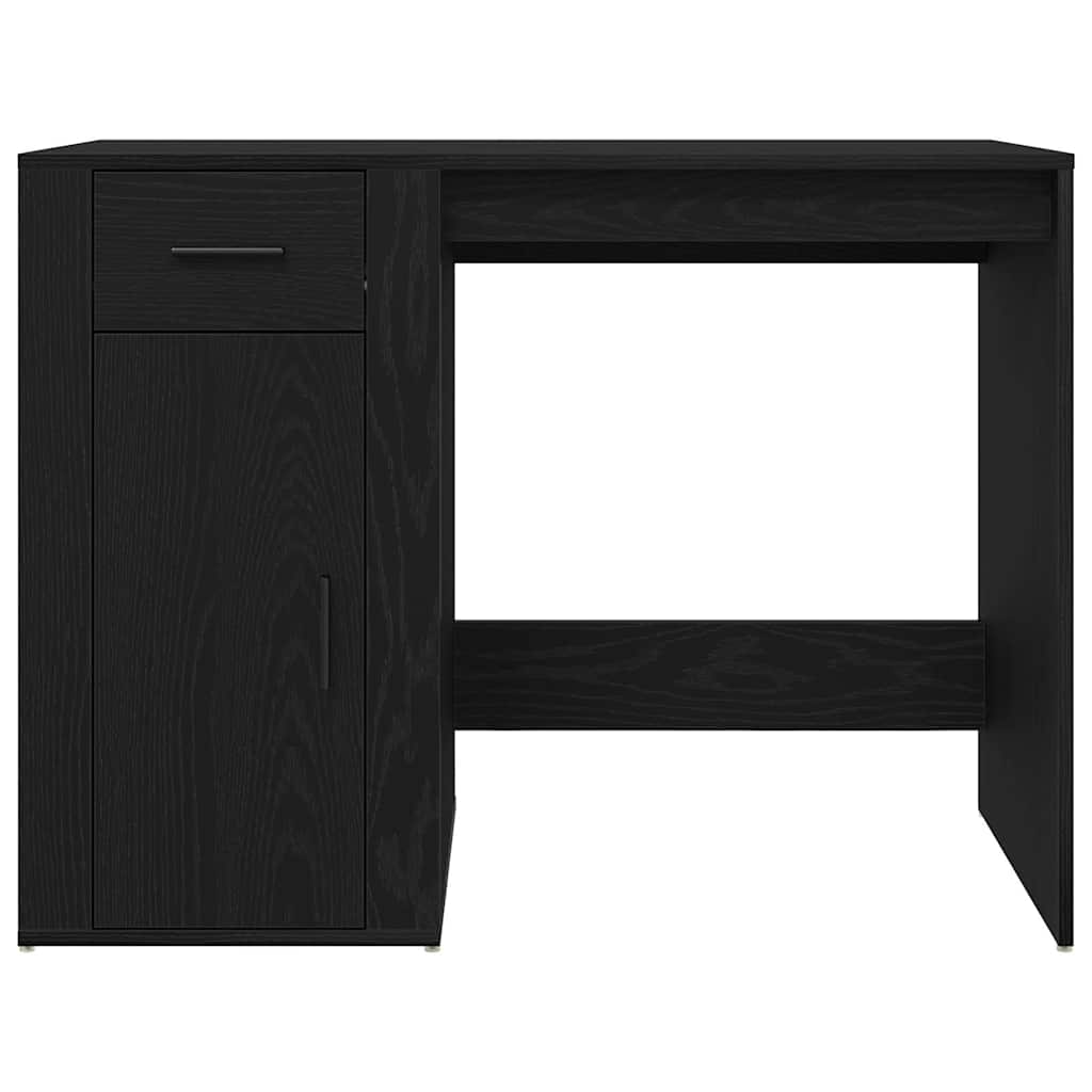Skrivebord med skuff Svart Eik 100 x 49 x 74 cm Konstruert tre