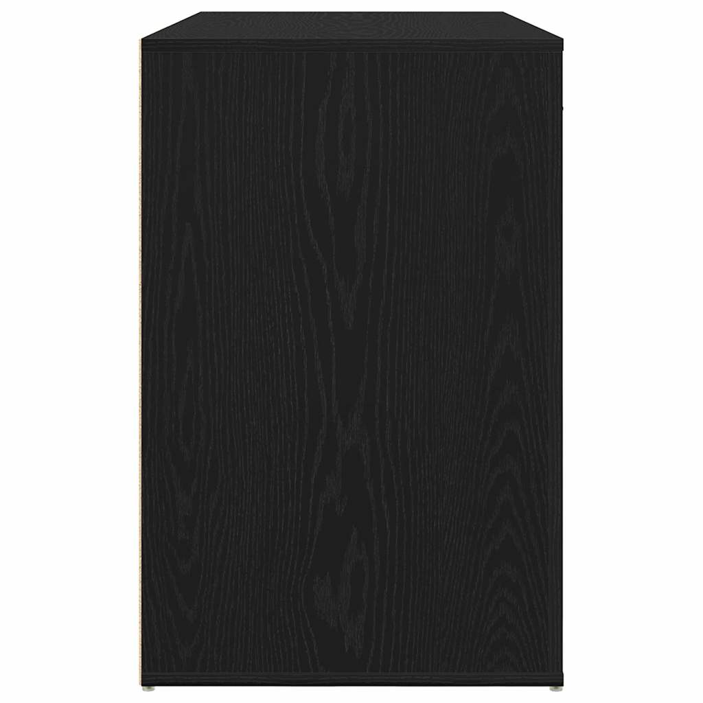 Skrivebord med skuff Svart Eik 100 x 49 x 74 cm Konstruert tre