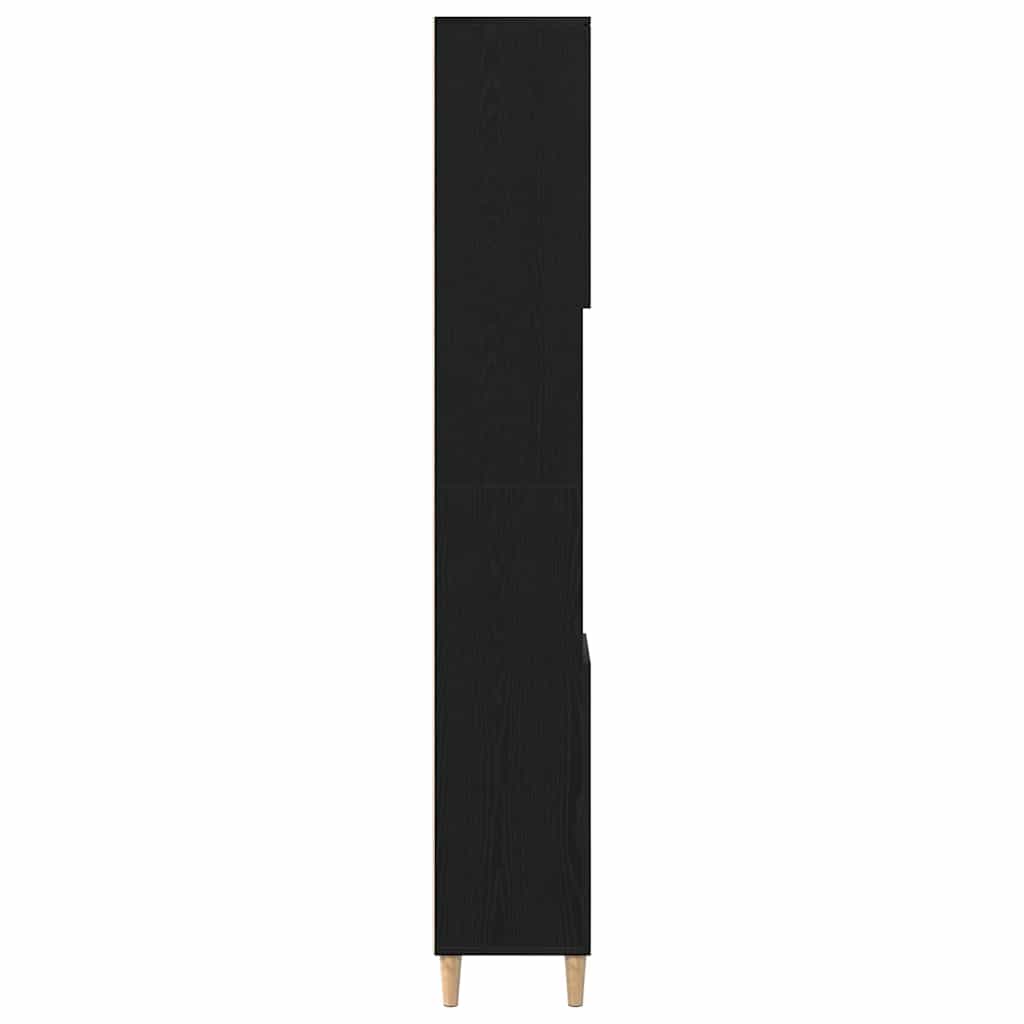 Baderomsskap med dør Svart Eik 30 x 30 x 190 cm Konstruert tre