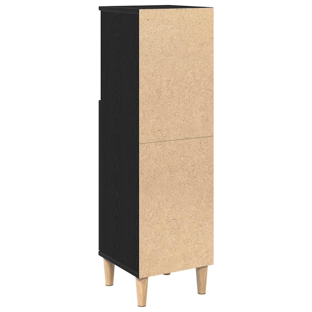 Baderomskap med hylle Svart Eik 30 x 30 x 100 cm Konstruert tre