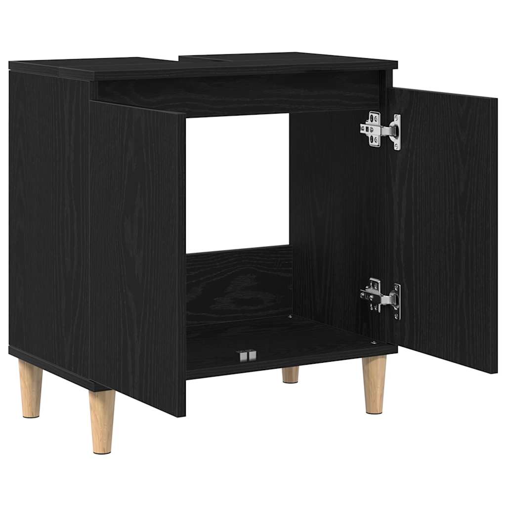 Baderomsvaskeskap Svart Eik 58 x 33 x 60 cm Konstruert tre