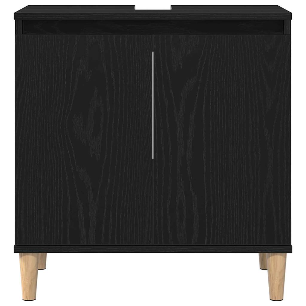 Baderomsvaskeskap Svart Eik 58 x 33 x 60 cm Konstruert tre