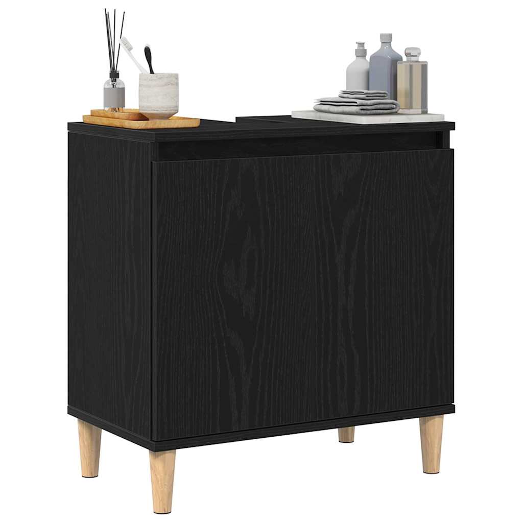 Baderomsvaskeskap Svart Eik 58 x 33 x 60 cm Konstruert tre