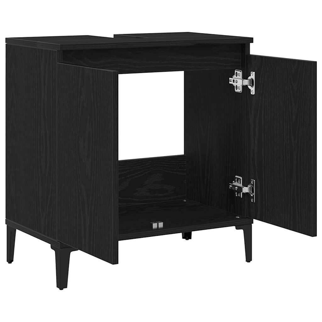 Baderomsvaskeskap Svart Eik 58 x 33 x 60 cm Konstruert tre