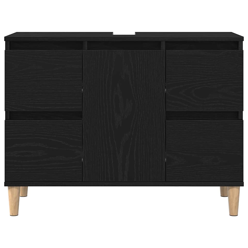Baderomsvaskeskap Svart Eik 80 x 33 x 60 cm Konstruert tre