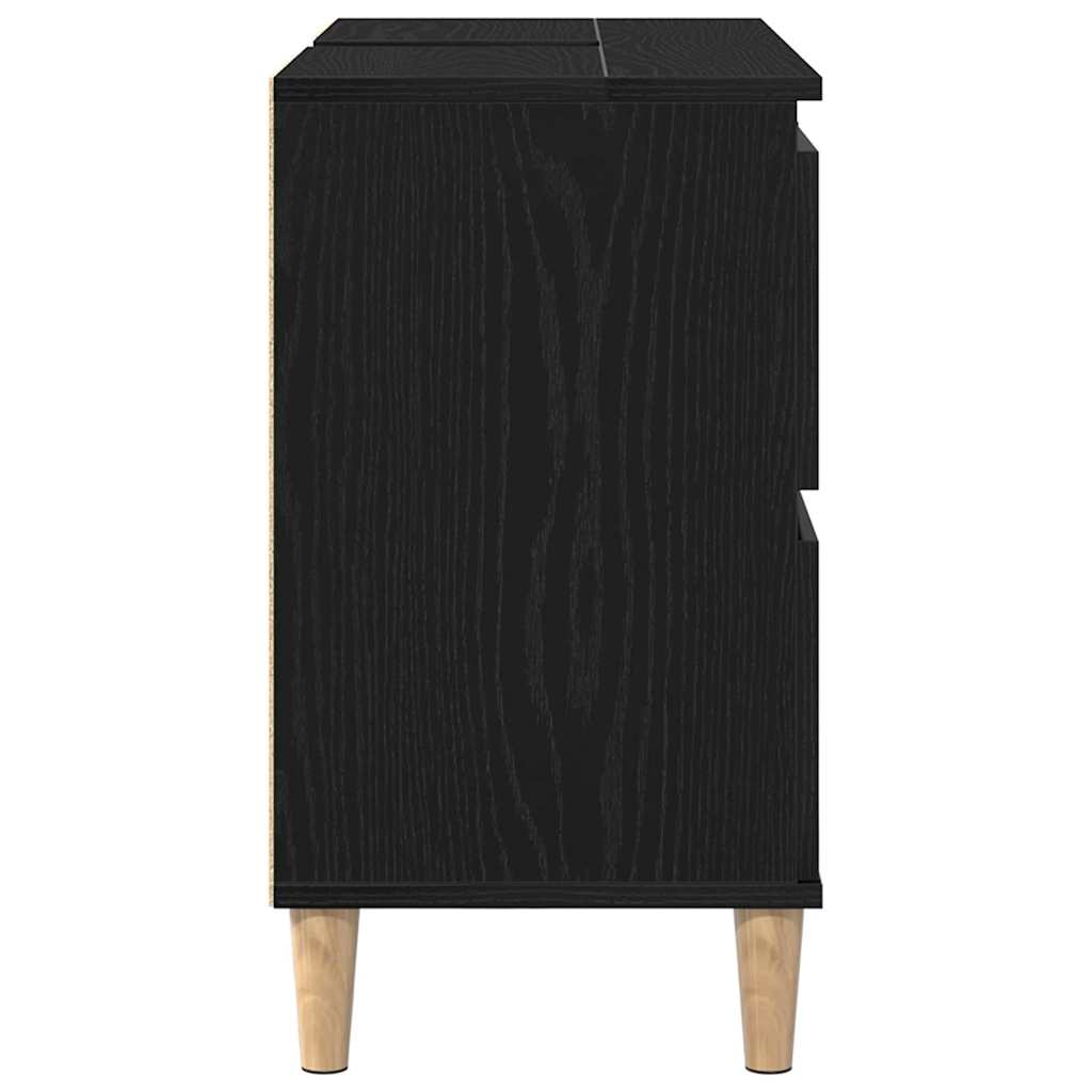 Baderomsvaskeskap Svart Eik 80 x 33 x 60 cm Konstruert tre