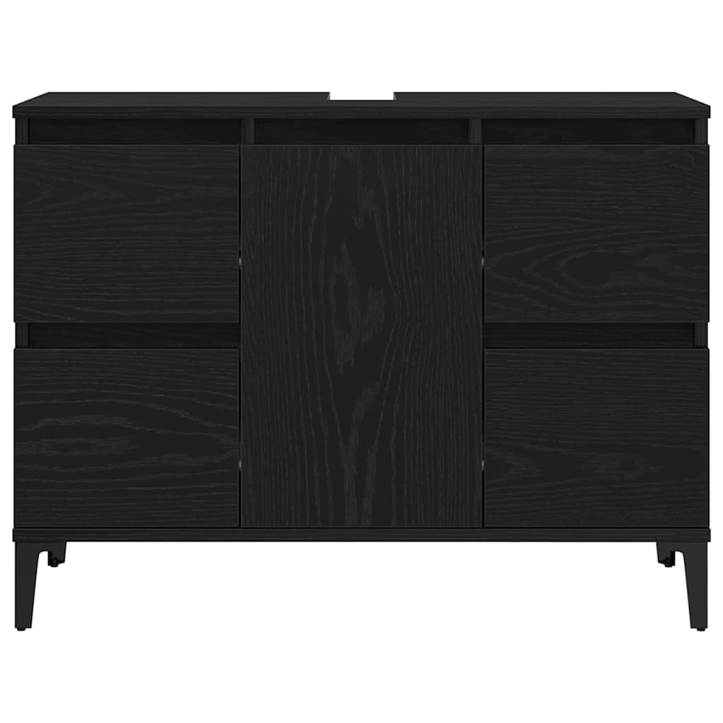 Baderomsvaskeskap Svart Eik 80 x 33 x 60 cm Konstruert tre