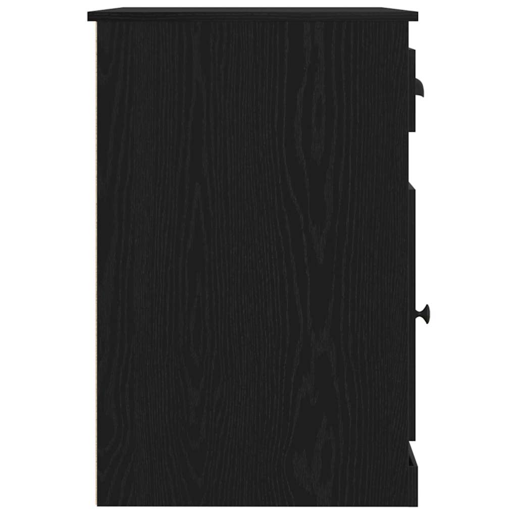 Skrivebord med skuff Svart Eik 50 x 115 x 75 cm Konstruert tre