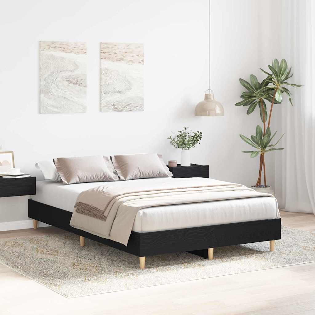 Sengestamme Svart Eik 193 x 143 x 25 cm Konstruert tre