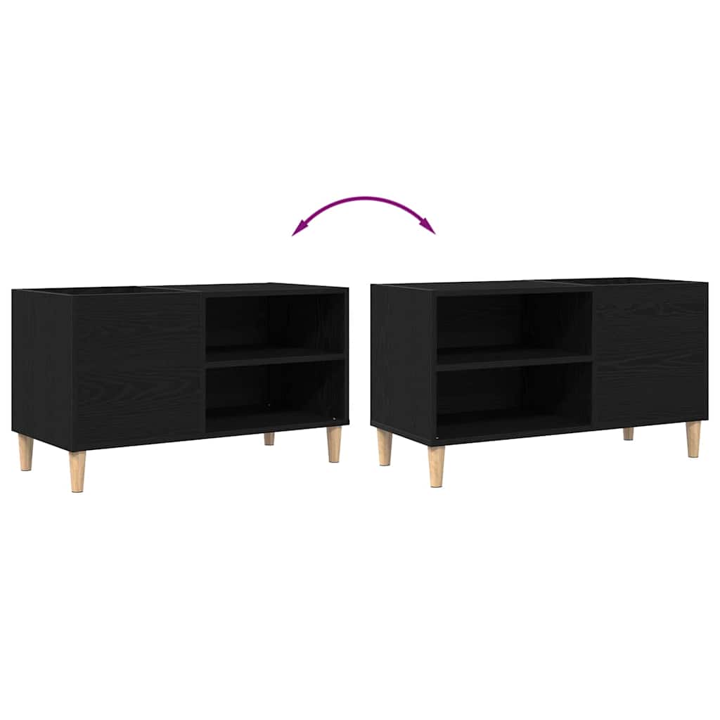 Plateskap Svart eik 84,5 x 38 x 48 cm Konstruert tre
