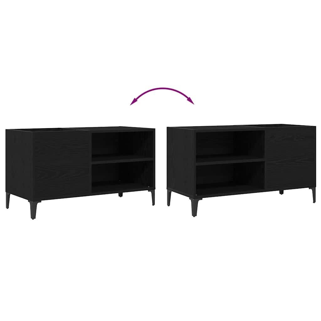 Plateskap med hylle Svart Eik 84,5 x 38 x 48 cm Konstruert tre