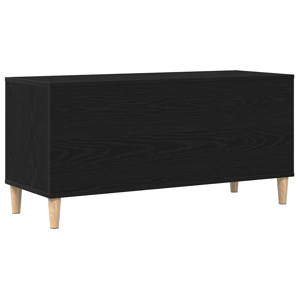 Plateskap med hylle Svart Eik 100 x 38 x 48 cm Konstruert tre