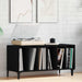 Plateskap med hylle Svart Eik 100 x 38 x 48 cm Konstruert tre