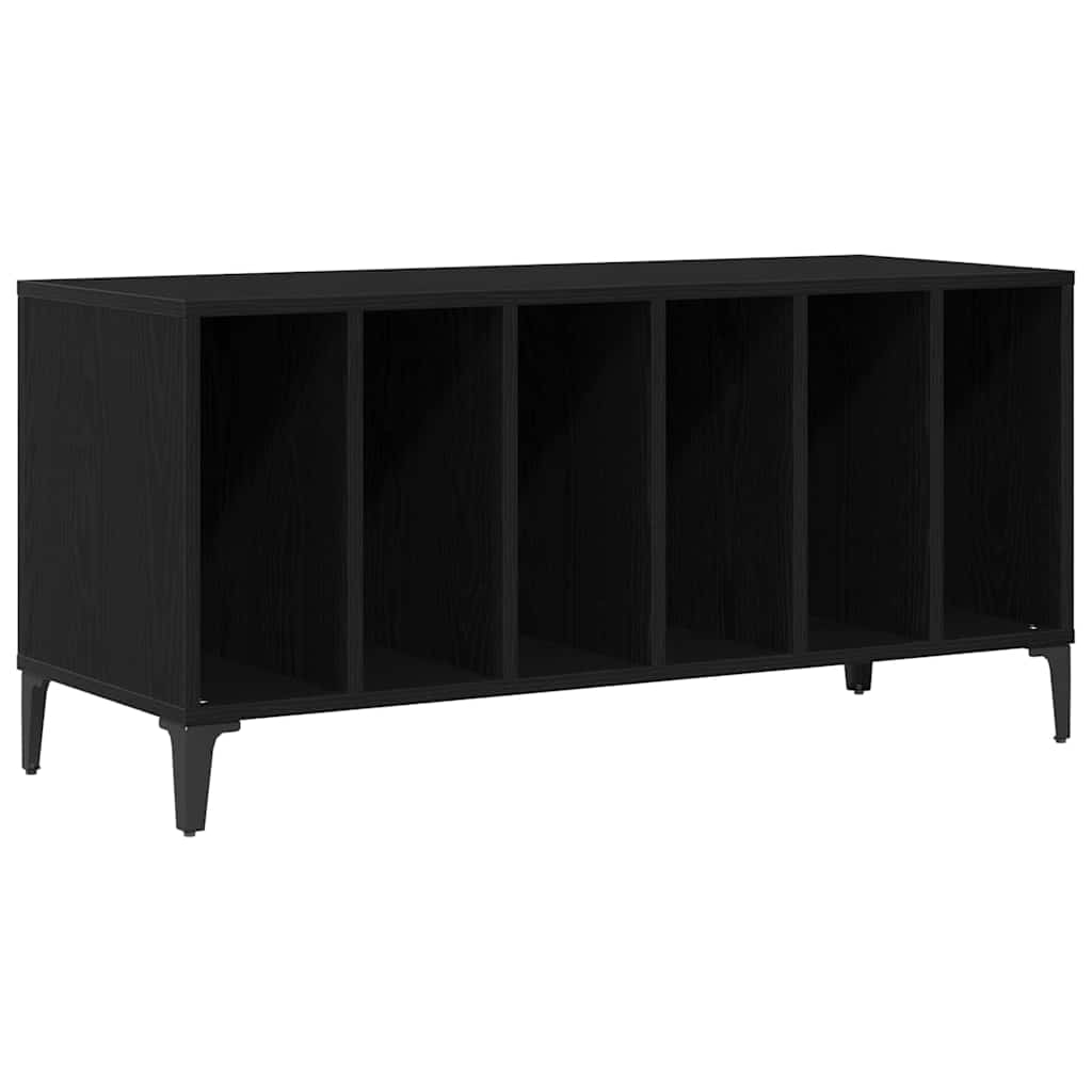 Plateskap med hylle Svart Eik 100 x 38 x 48 cm Konstruert tre