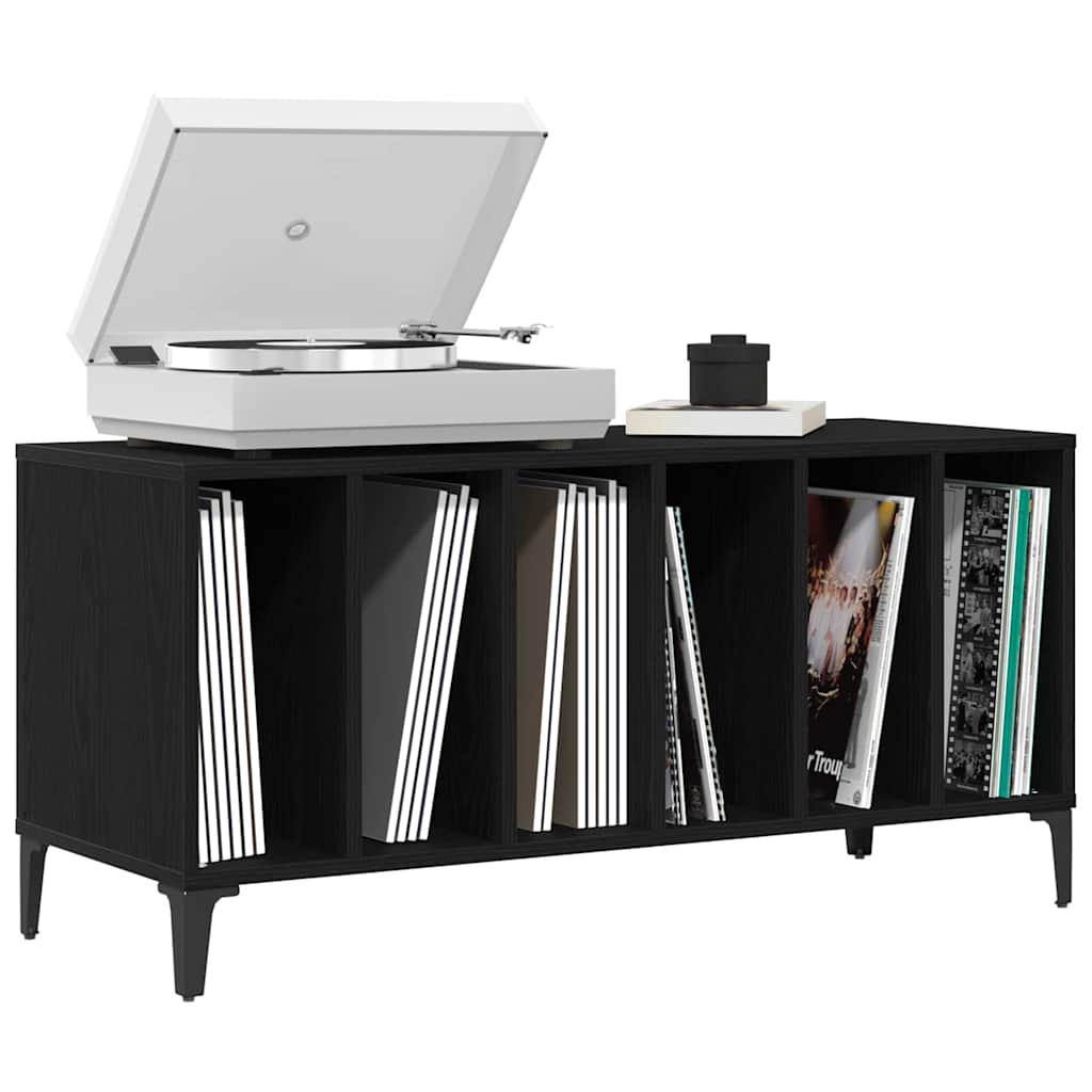 Plateskap med hylle Svart Eik 100 x 38 x 48 cm Konstruert tre