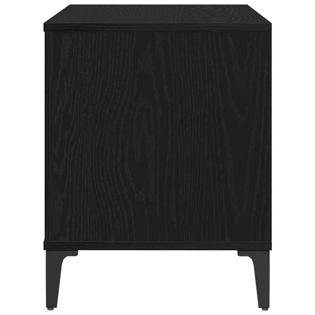 Plateskap med hylle Svart Eik 100 x 38 x 48 cm Konstruert tre