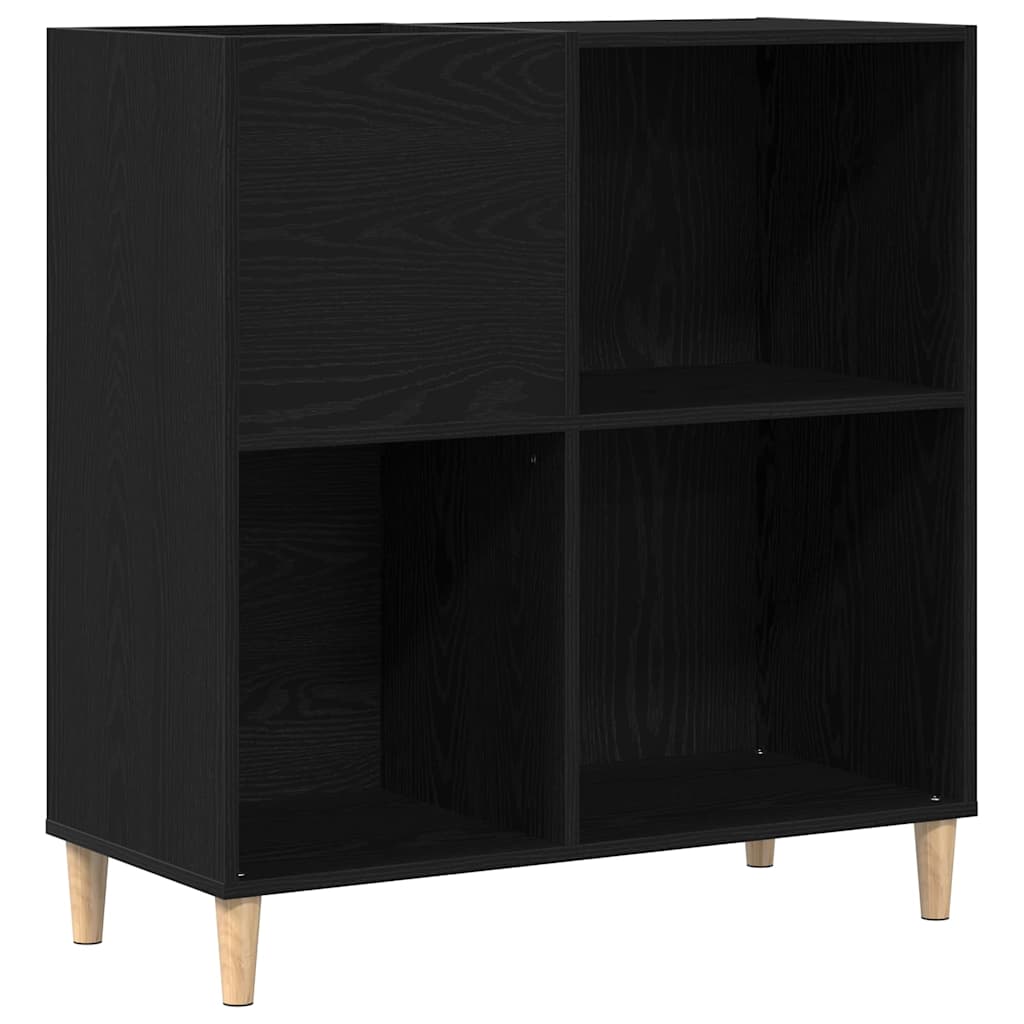 Plateskap med hylle Svart Eik 84,5 x 38 x 89 cm Konstruert tre