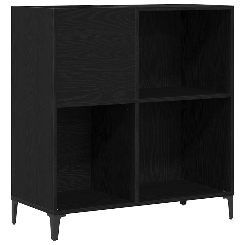 Plateskap med hylle Svart Eik 84,5 x 38 x 89 cm Konstruert tre