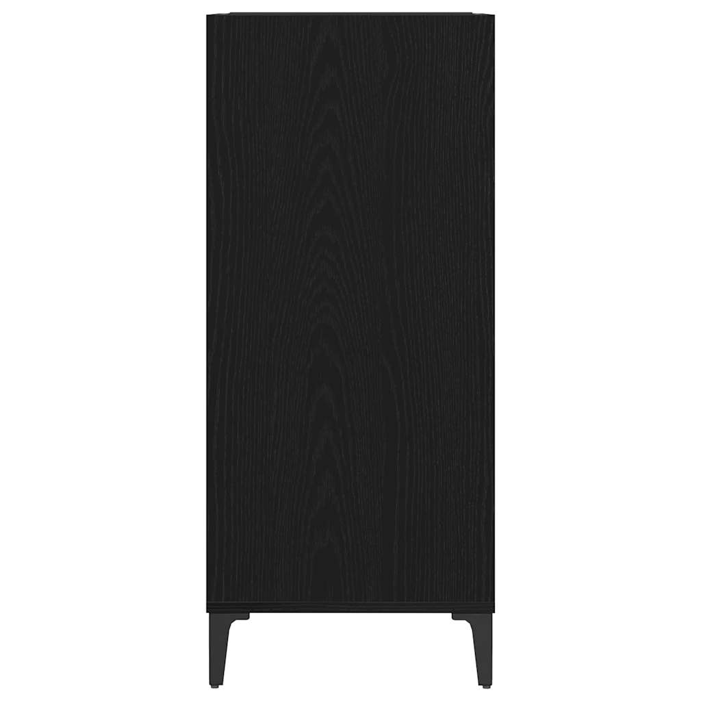 Plateskap med hylle Svart Eik 84,5 x 38 x 89 cm Konstruert tre