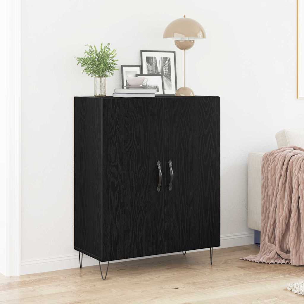 Serviesskap Svart Eik 69,5 x 34 x 90 cm Konstruert tre