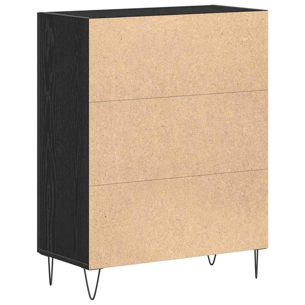 Serviesskap Svart Eik 69,5 x 34 x 90 cm Konstruert tre