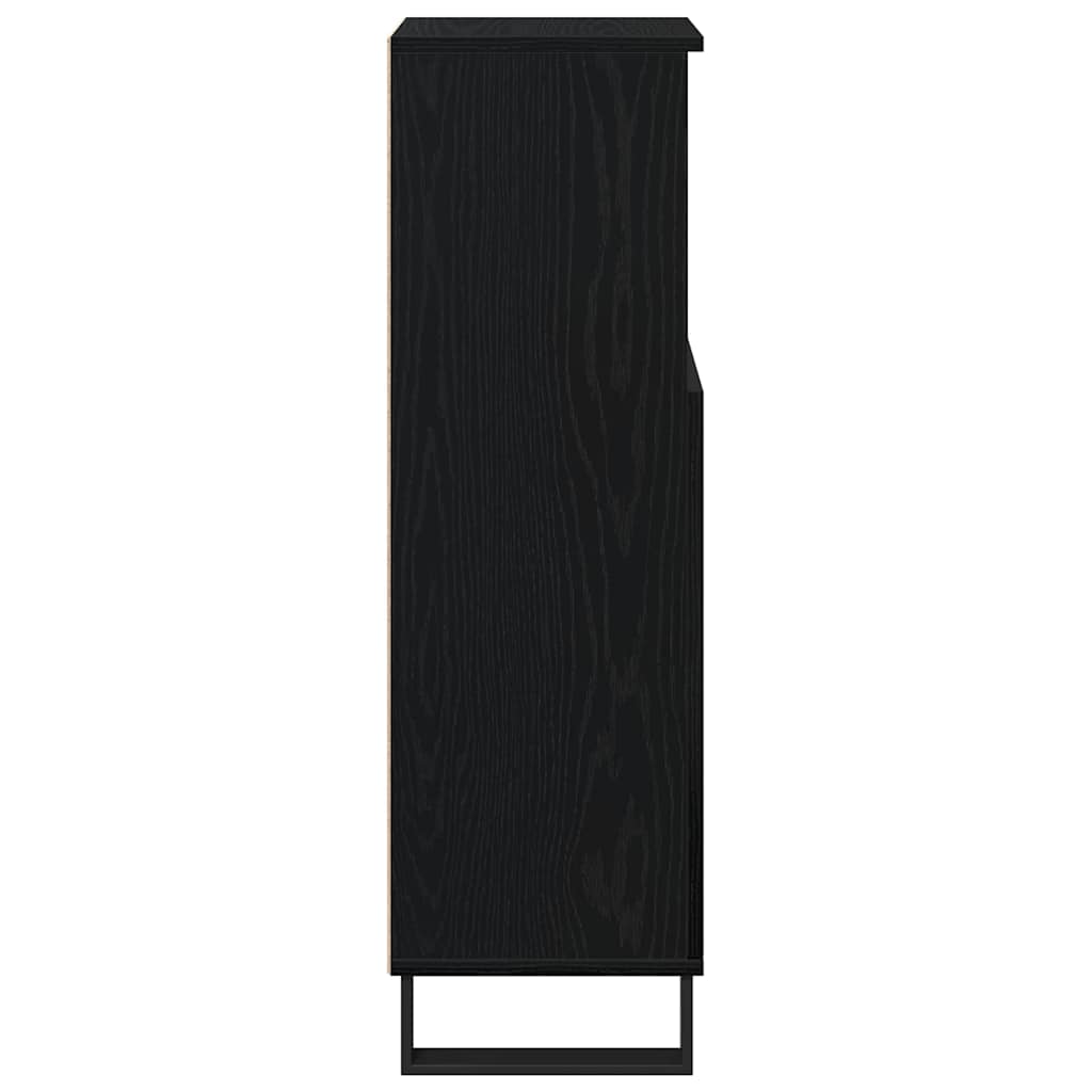 Baderomsskap med dør Svart Eik 30 x 30 x 100 cm Konstruert tre