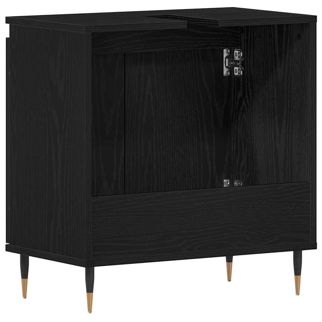 Baderomsvaskeskap Svart Eik 58 x 33 x 60 cm Konstruert tre