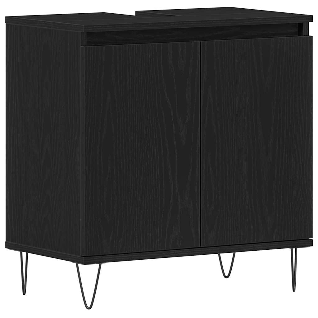 Sink Cabinet med dør Svart Eik 58 x 33 x 60 cm Konstruert tre