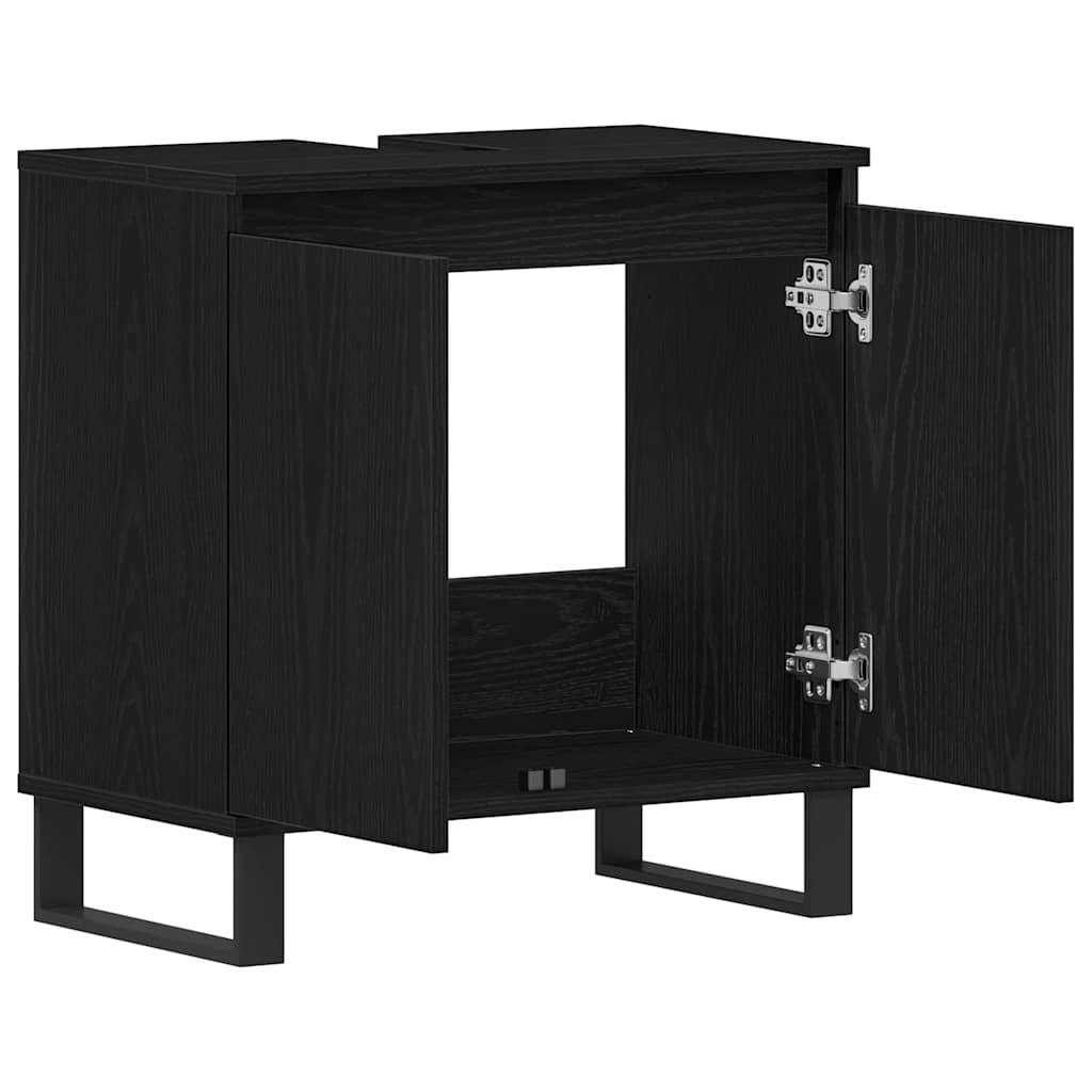 Baderomsvaskeskap Svart Eik 58 x 33 x 60 cm Konstruert tre