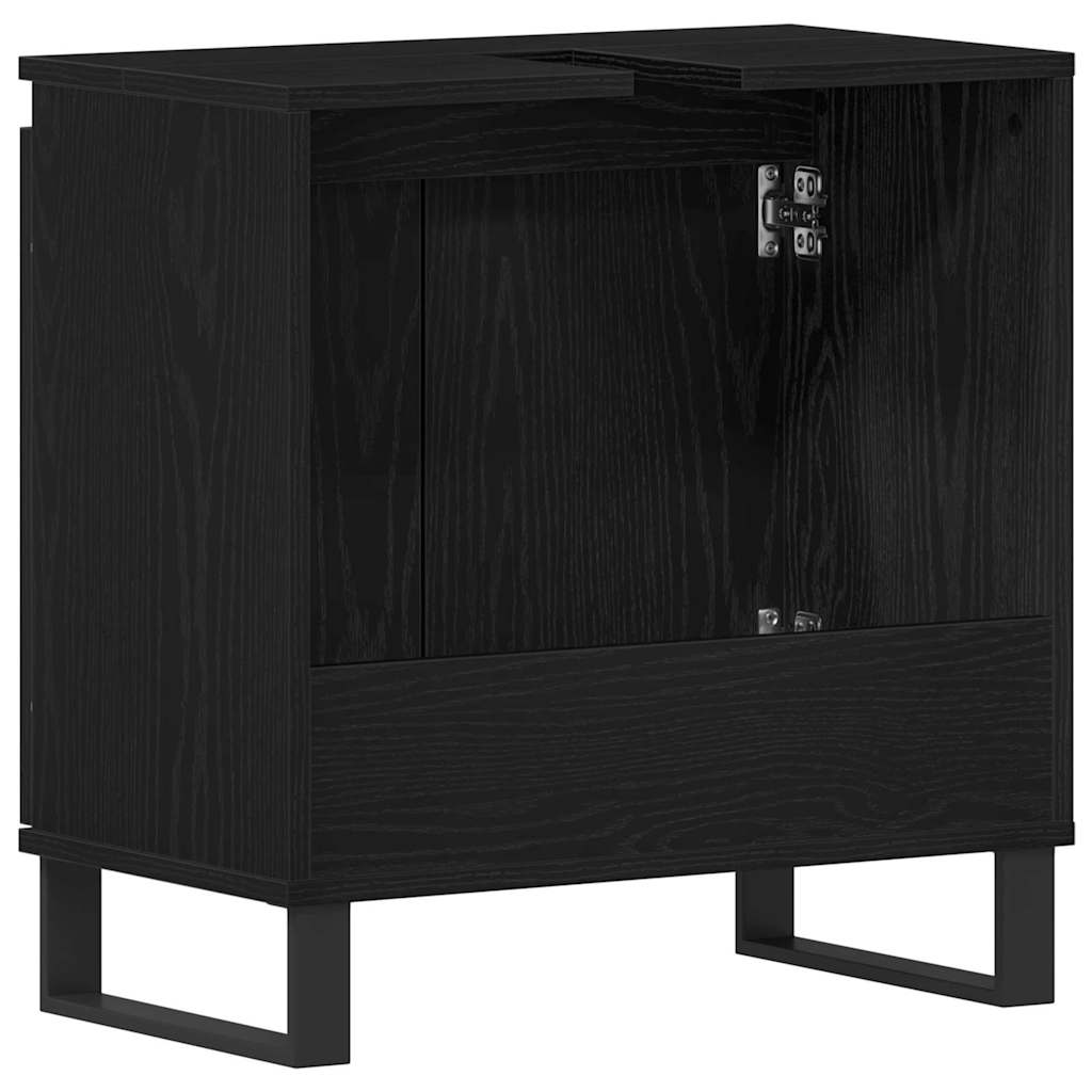 Baderomsvaskeskap Svart Eik 58 x 33 x 60 cm Konstruert tre