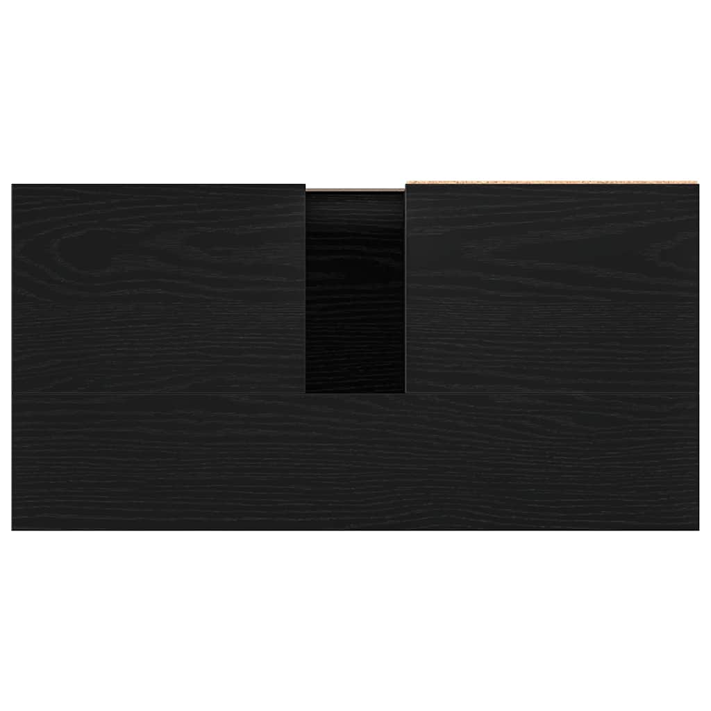 Vaskeskap med skuff Svart Eik 65 x 33 x 60 cm Konstruert tre