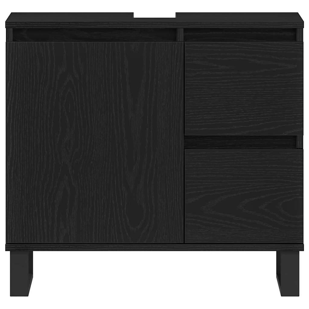 Baderomsvaskeskap Svart Eik 65 x 33 x 60 cm Konstruert tre
