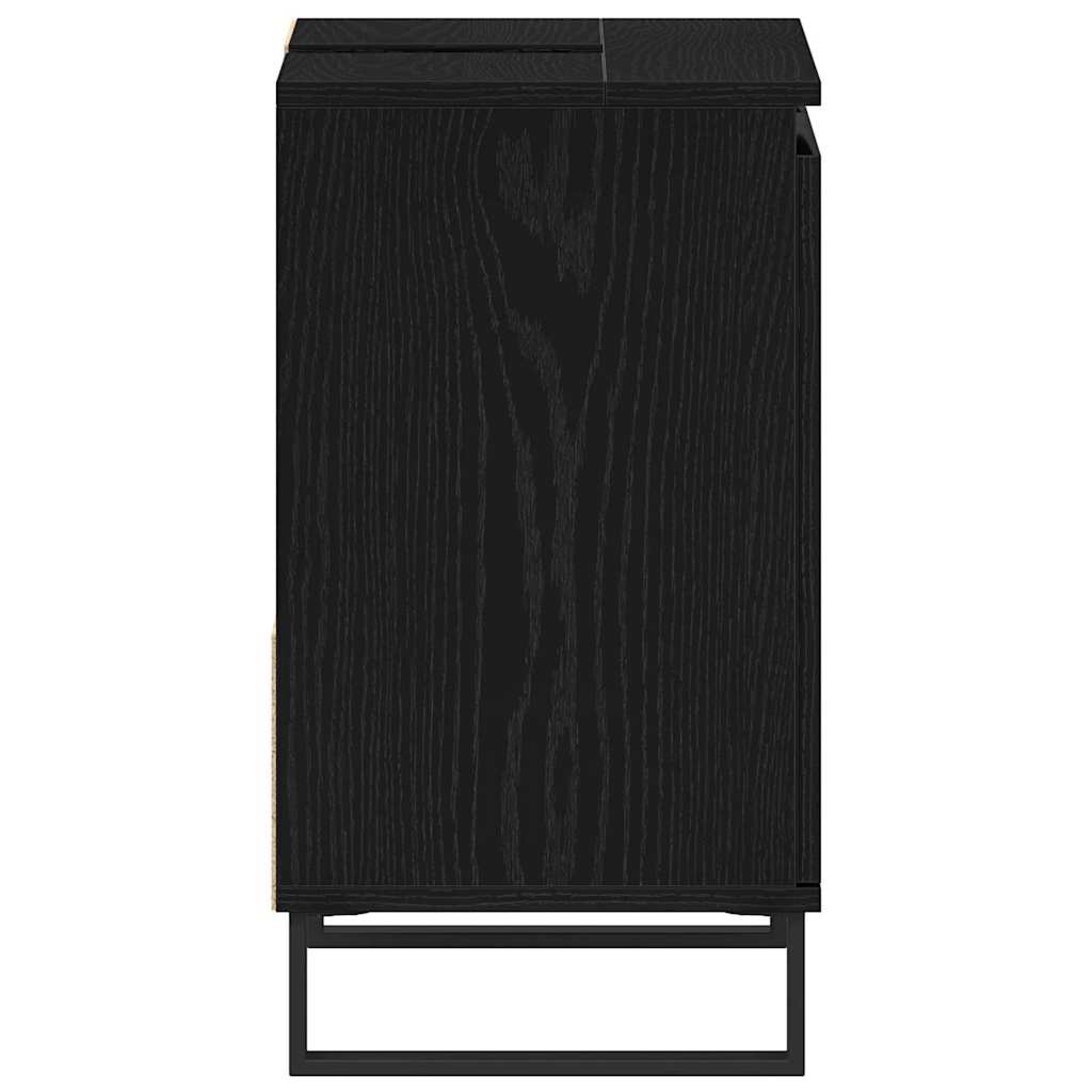 Baderomsvaskeskap Svart Eik 65 x 33 x 60 cm Konstruert tre
