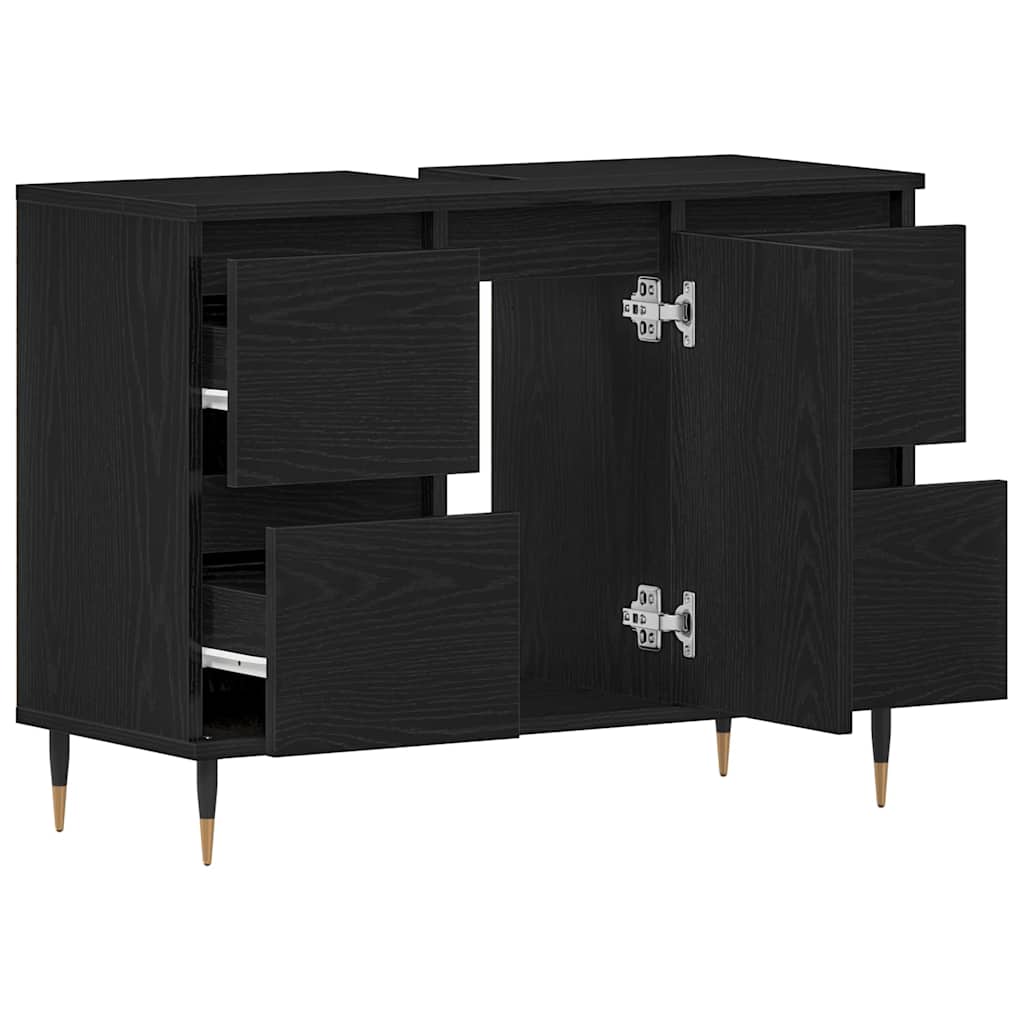 Baderomsvaskeskap Svart Eik 80 x 33 x 60 cm Konstruert tre