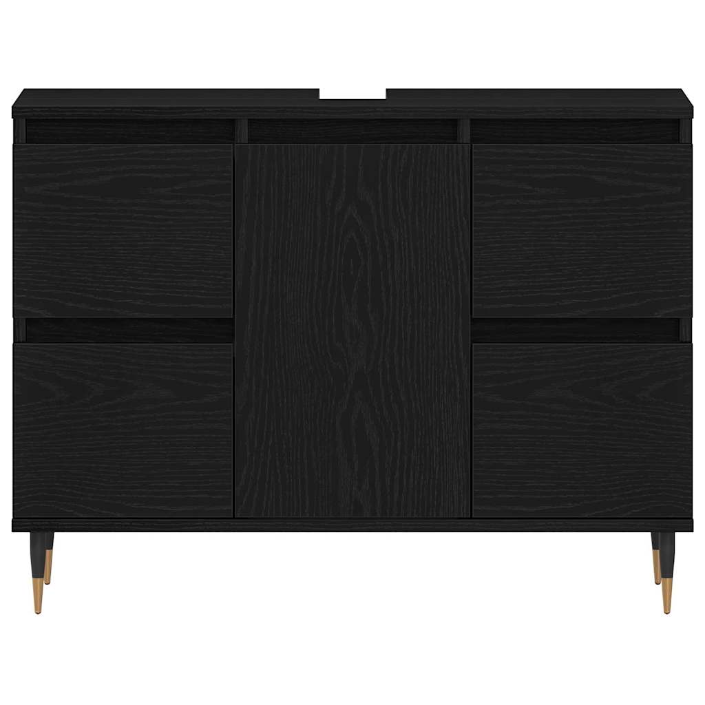 Baderomsvaskeskap Svart Eik 80 x 33 x 60 cm Konstruert tre
