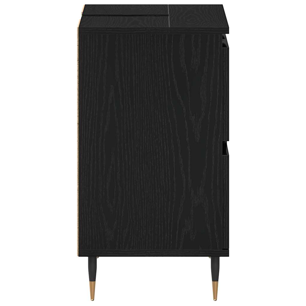Baderomsvaskeskap Svart Eik 80 x 33 x 60 cm Konstruert tre